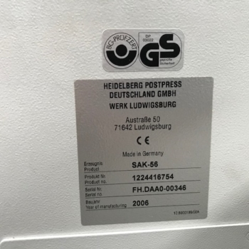 used Heidelberg SAK 56 delivery