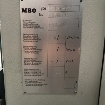 MBO ASP 66-2ME mobile stream delivery with integrated pressing station Used MBO ASP 66-2ME mobile stream delivery with integrated pressing station