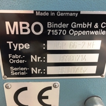 MBO ASP 66-2ME mobile stream delivery with integrated pressing station Used MBO ASP 66-2ME mobile stream delivery with integrated pressing station