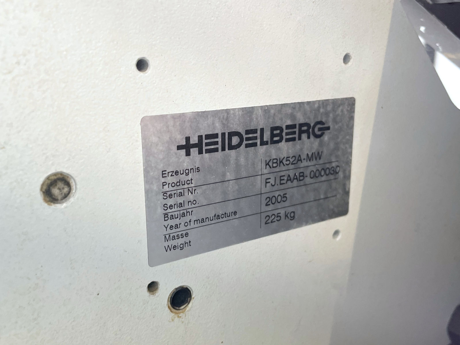 Heidelberg FS 100 66 thread sealing machine 2005 10